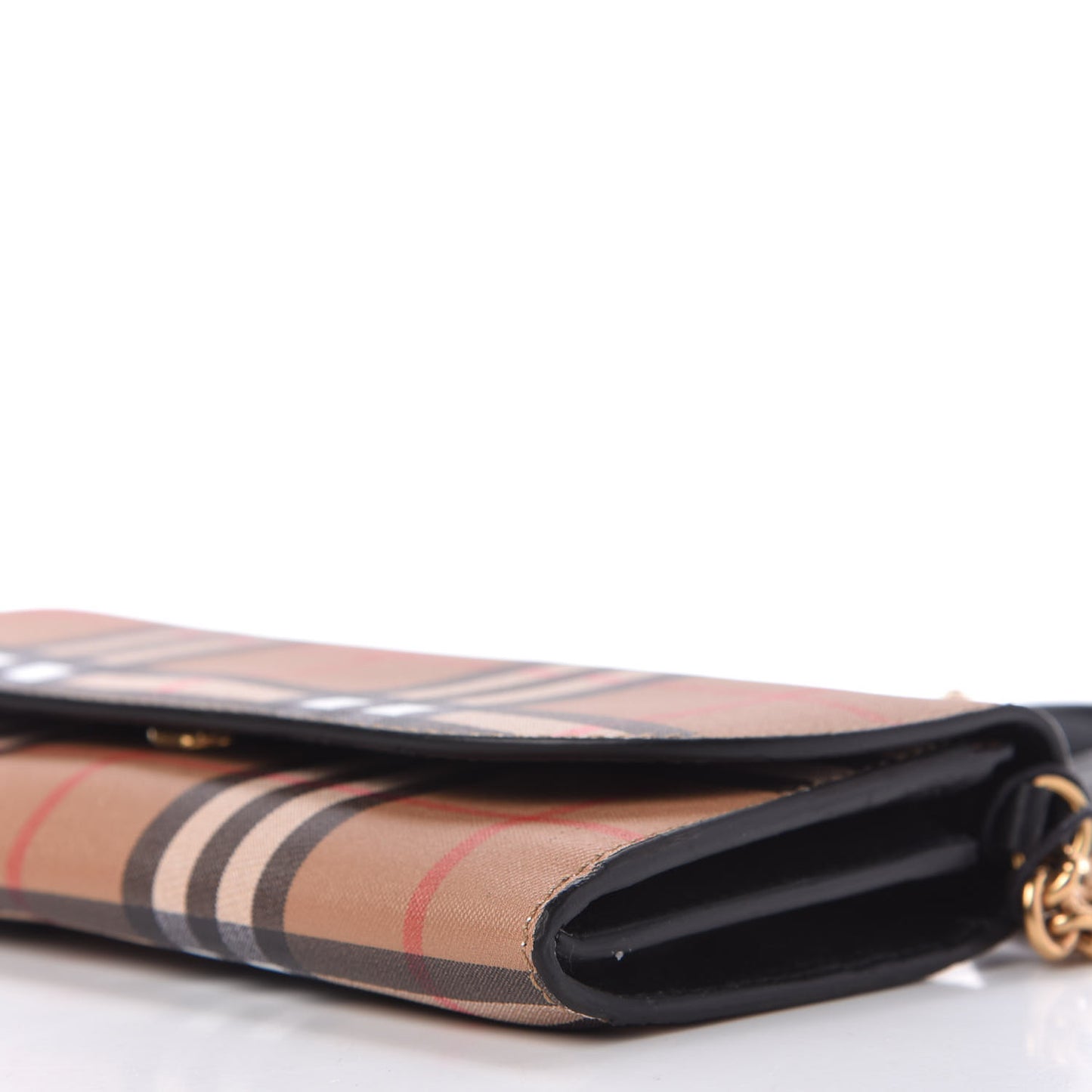 Vintage Check Henley Wallet On Chain Black