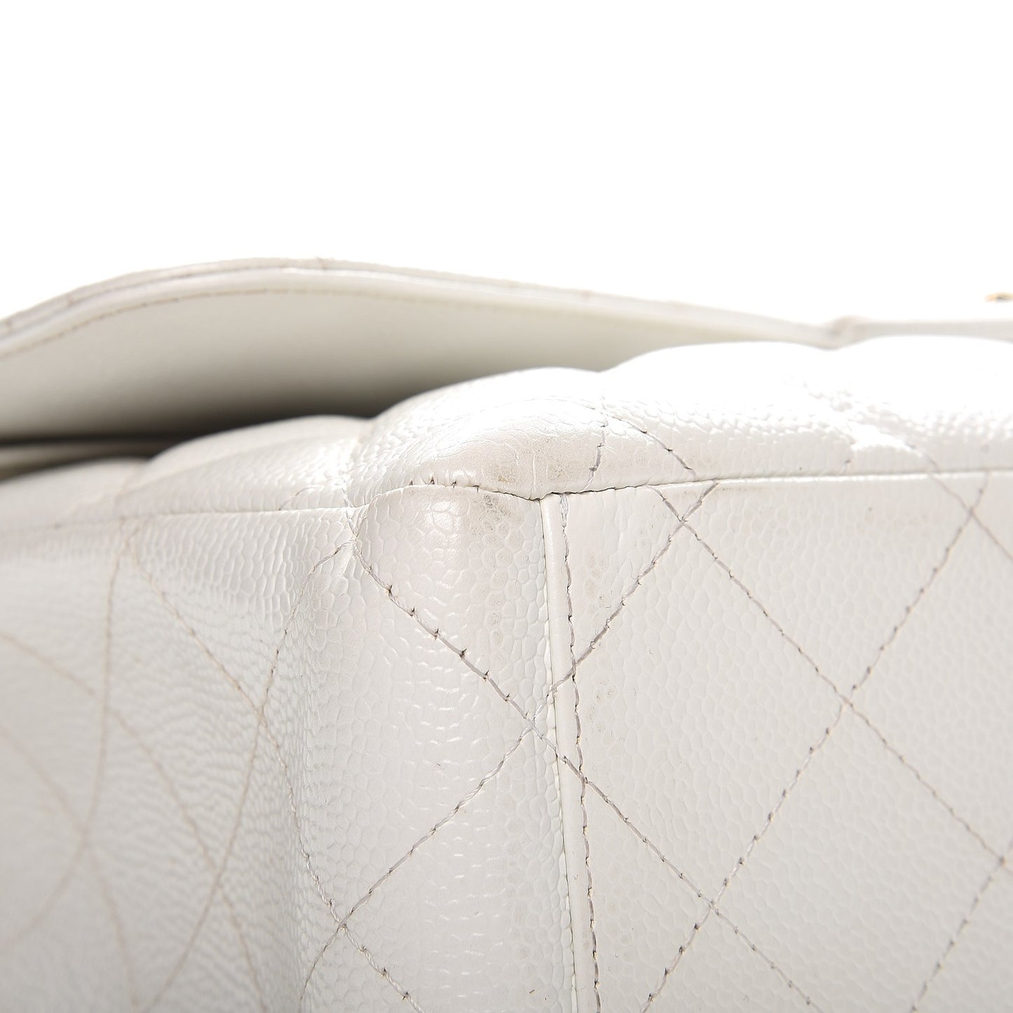 Caviar Quilted Maxi Double Flap White