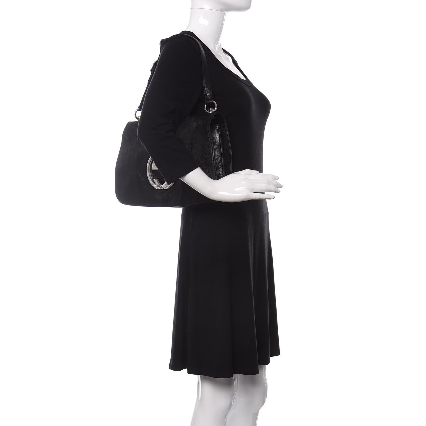 Calfskin Blondie Medium Shoulder Flap Black