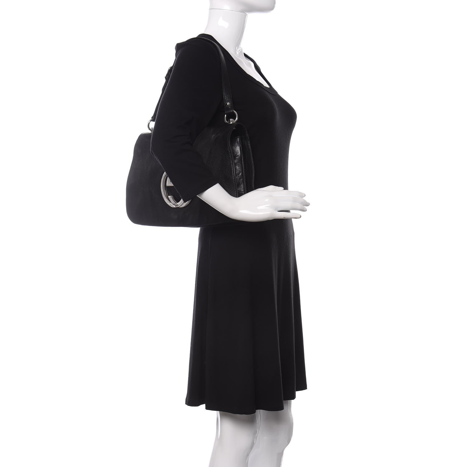 Gucci Calfskin Blondie Medium Shoulder Flap Black 2 of 10