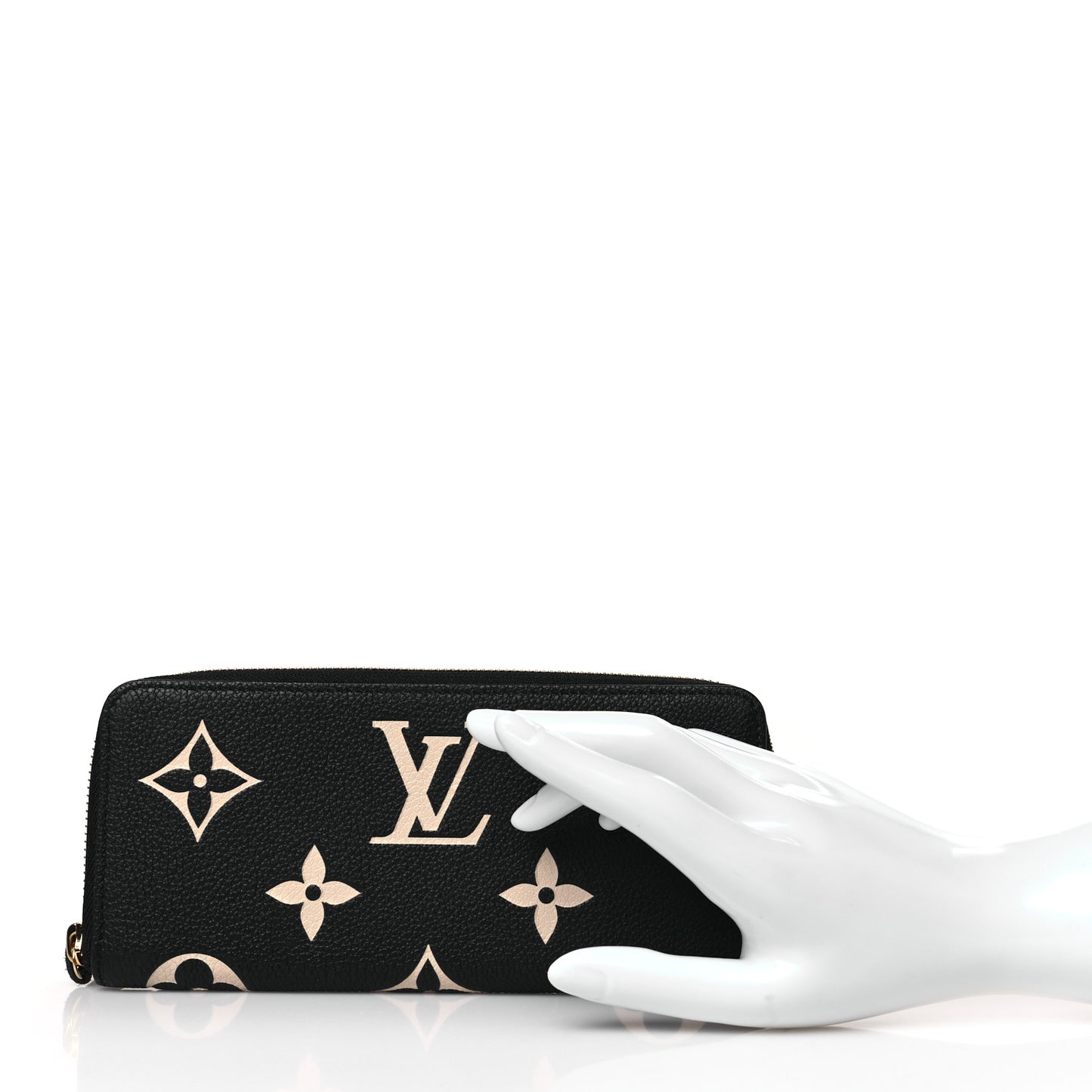 Empreinte Monogram Giant Clemence Wallet Black Beige