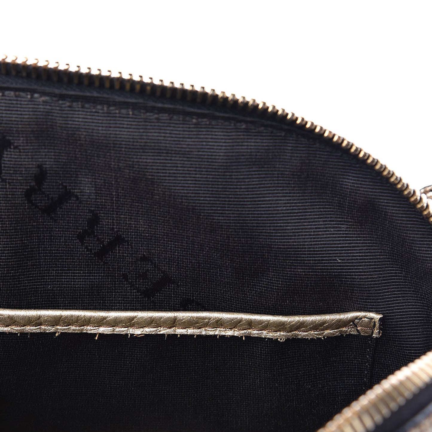 Metallic Heritage Grain Check Embossed Small Orchard Bowling Bag Gold