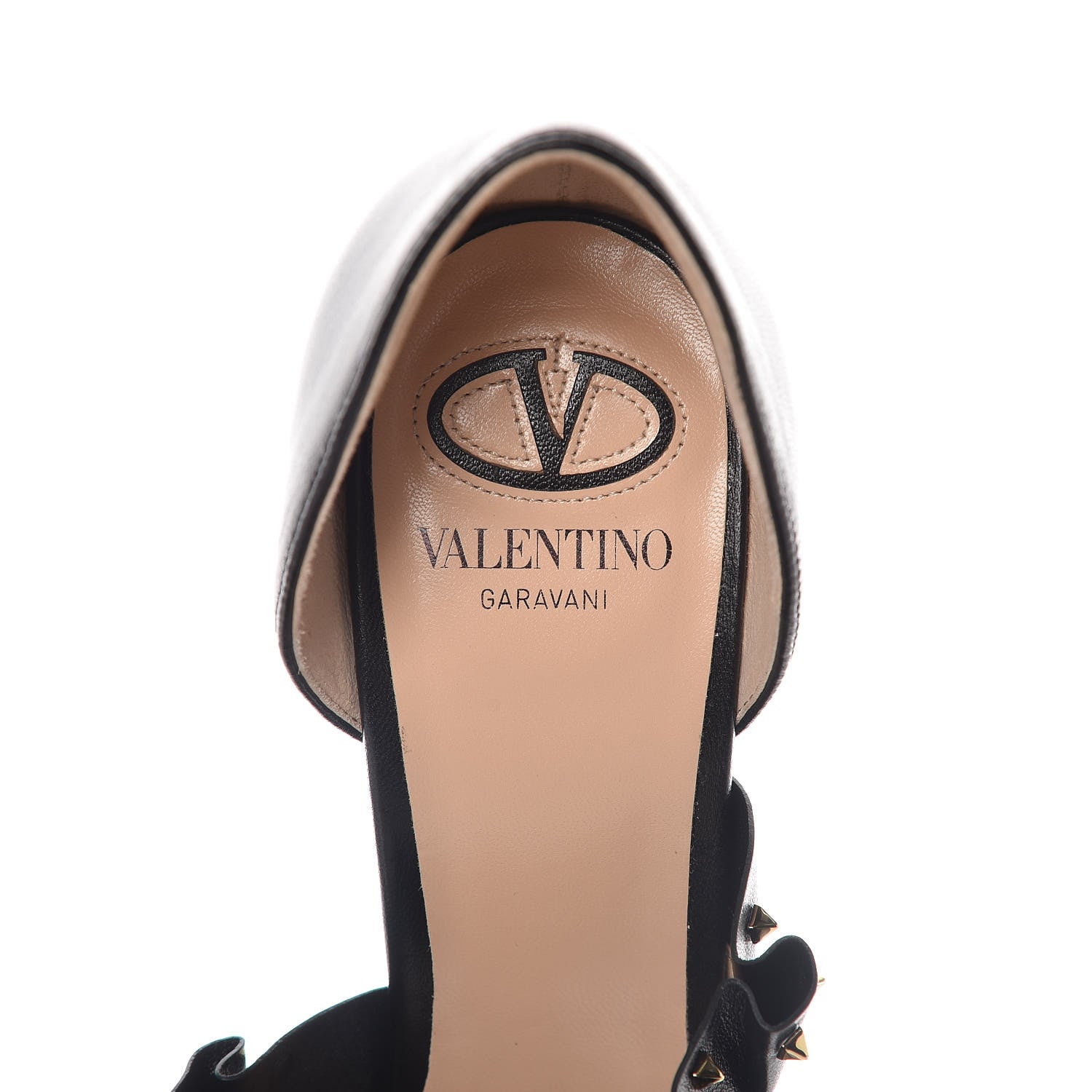 Valentino Garavani Nappa Studded Ruffle d'Orsay Pumps 41 Black 7 of 8