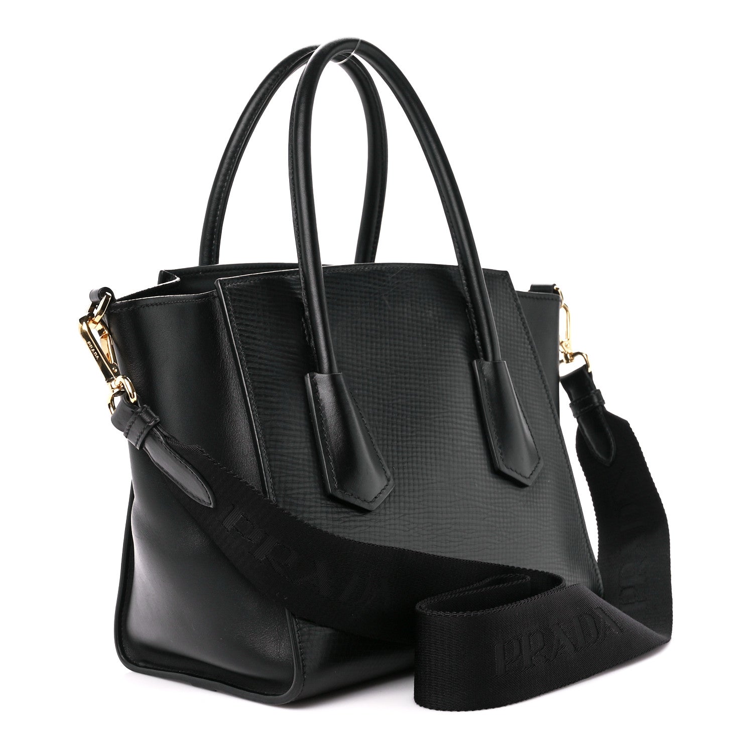 Prada Vitello Glace Calfskin Twin Pocket Tote Black 3 of 11