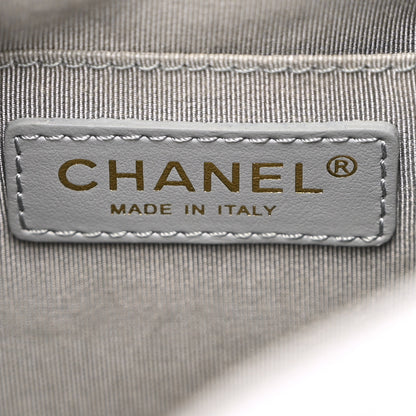Chanel Lambskin Quilted CC Dweller Drawstring Bucket Bag Light Grey 6 of 10
