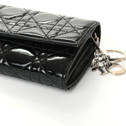 Christian Dior Patent Cannage Rendez-vous Chain Wallet Black 8 of 8