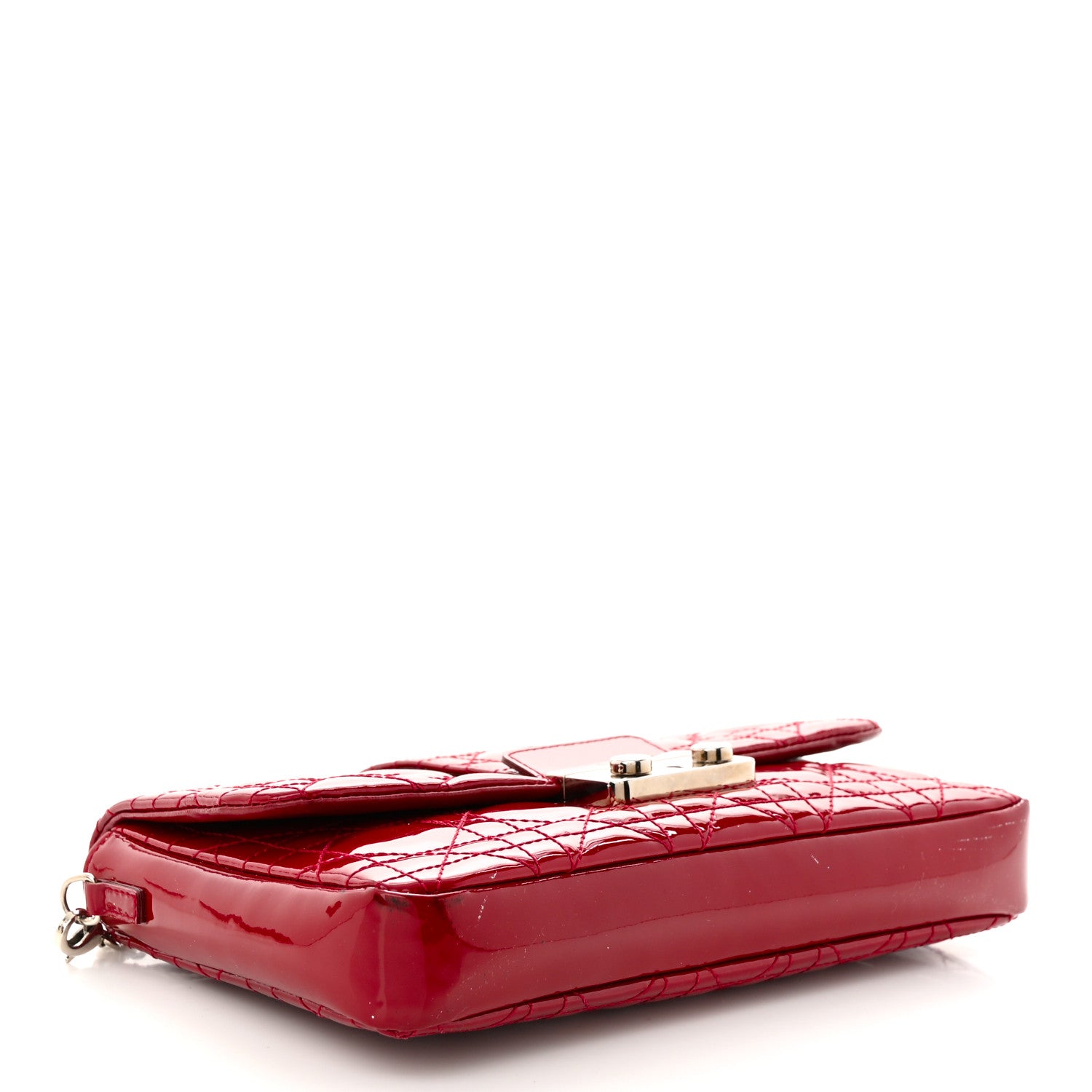 Christian Dior Patent Cannage Miss Dior Promenade Pouch Red 4 of 15