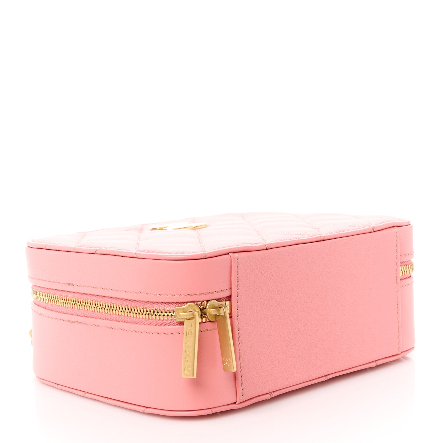 Chanel Lambskin Quilted Top Handle Small Vanity Case Pink 4 of 11