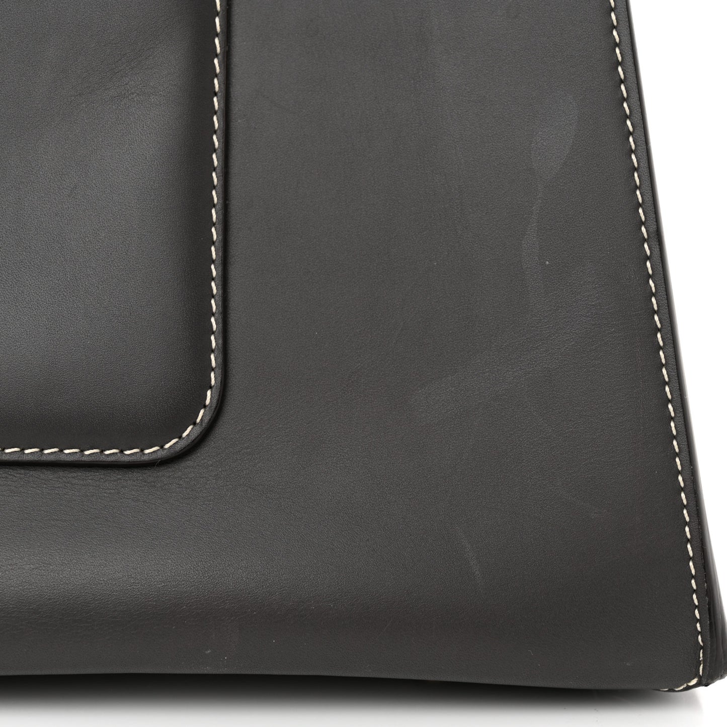 Smooth Calfskin Medium Edge Shoulder Bag Grey