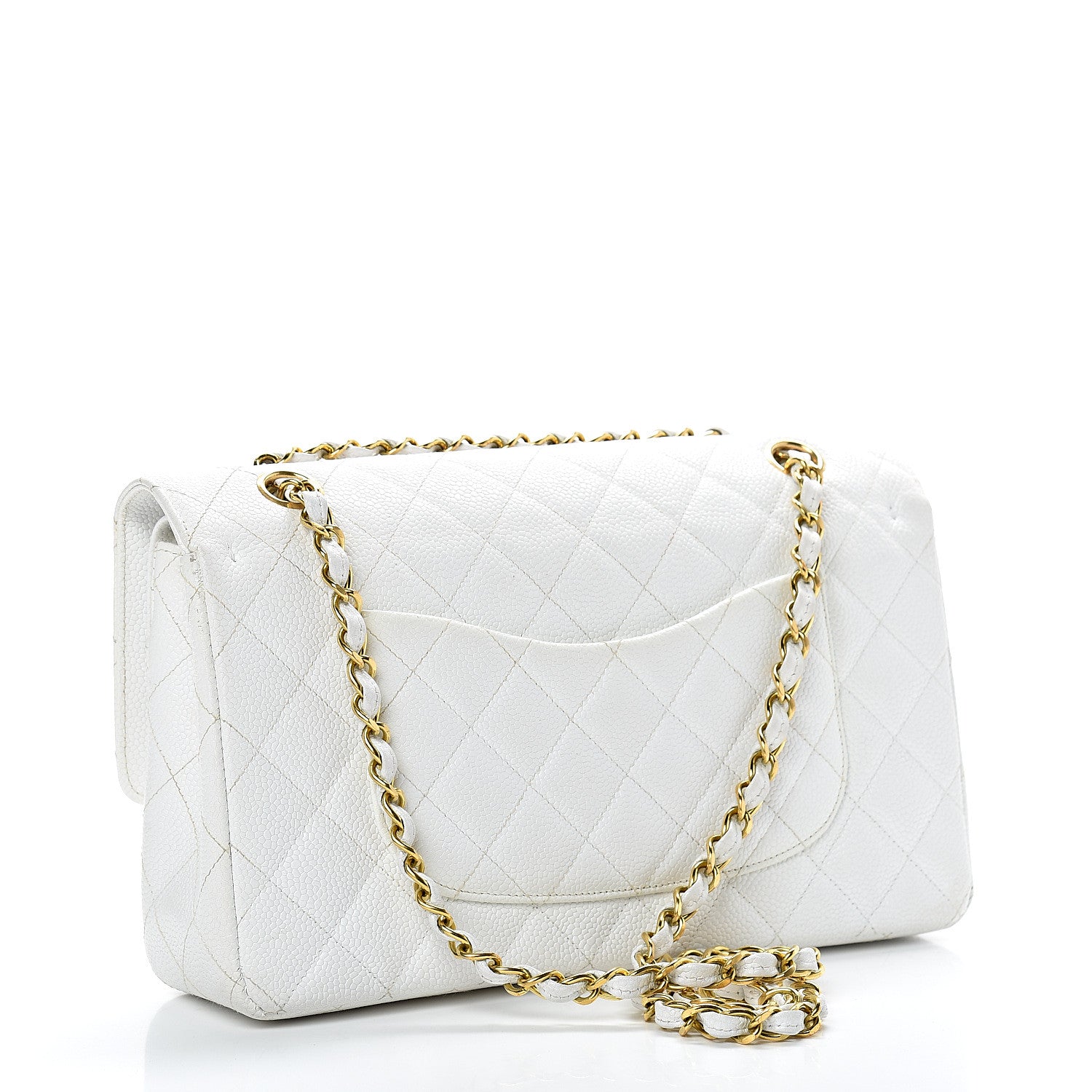 Chanel Caviar Quilted Medium Double Flap White 2 of 19