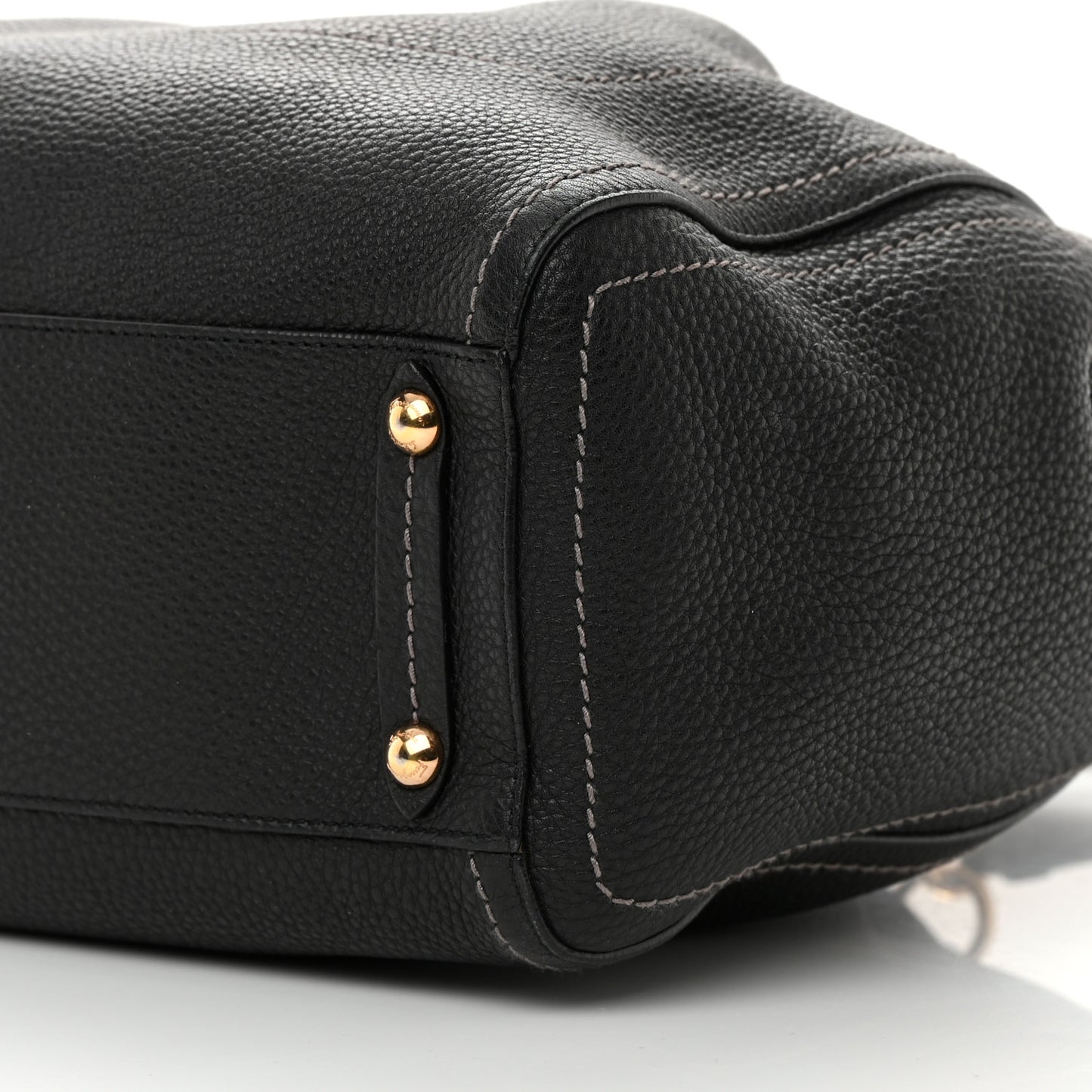 Grained Calfskin Tote Black