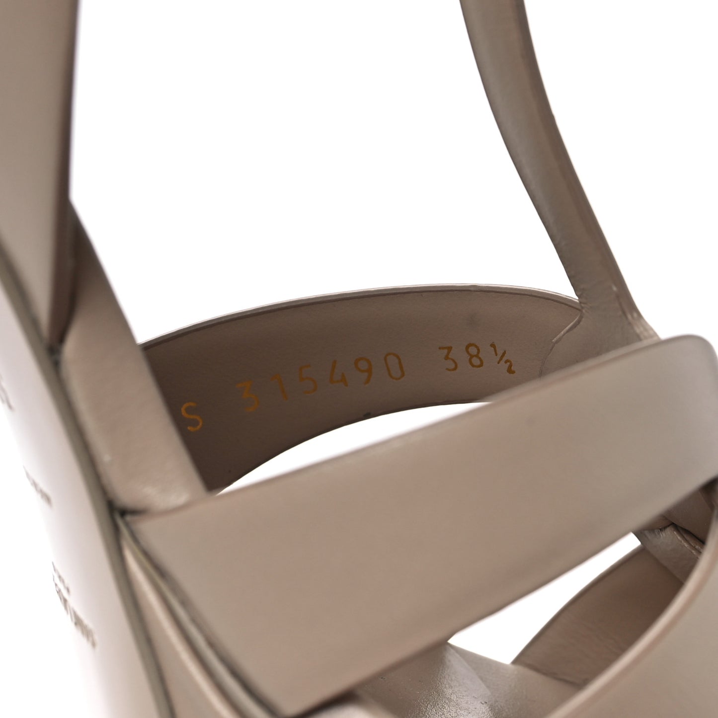 Calfskin Tribute 75 Platform Sandals 38.5 Dark Beige