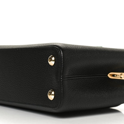 Louis Vuitton Taurillon Malachite Effect Capucines BB Black 9 of 9