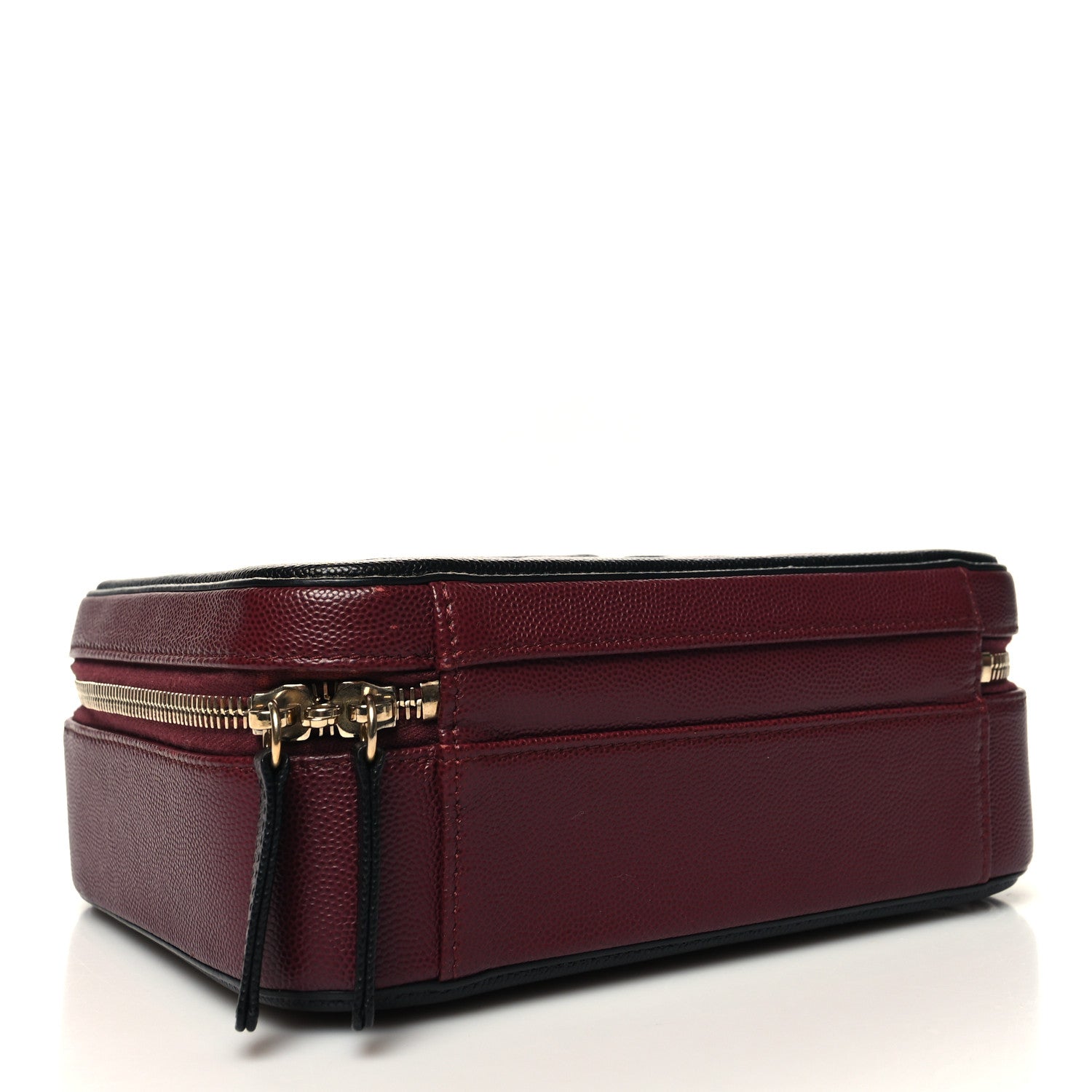 Chanel Caviar Quilted Medium CC Filigree Vanity Case Burgundy Black 4 of 11