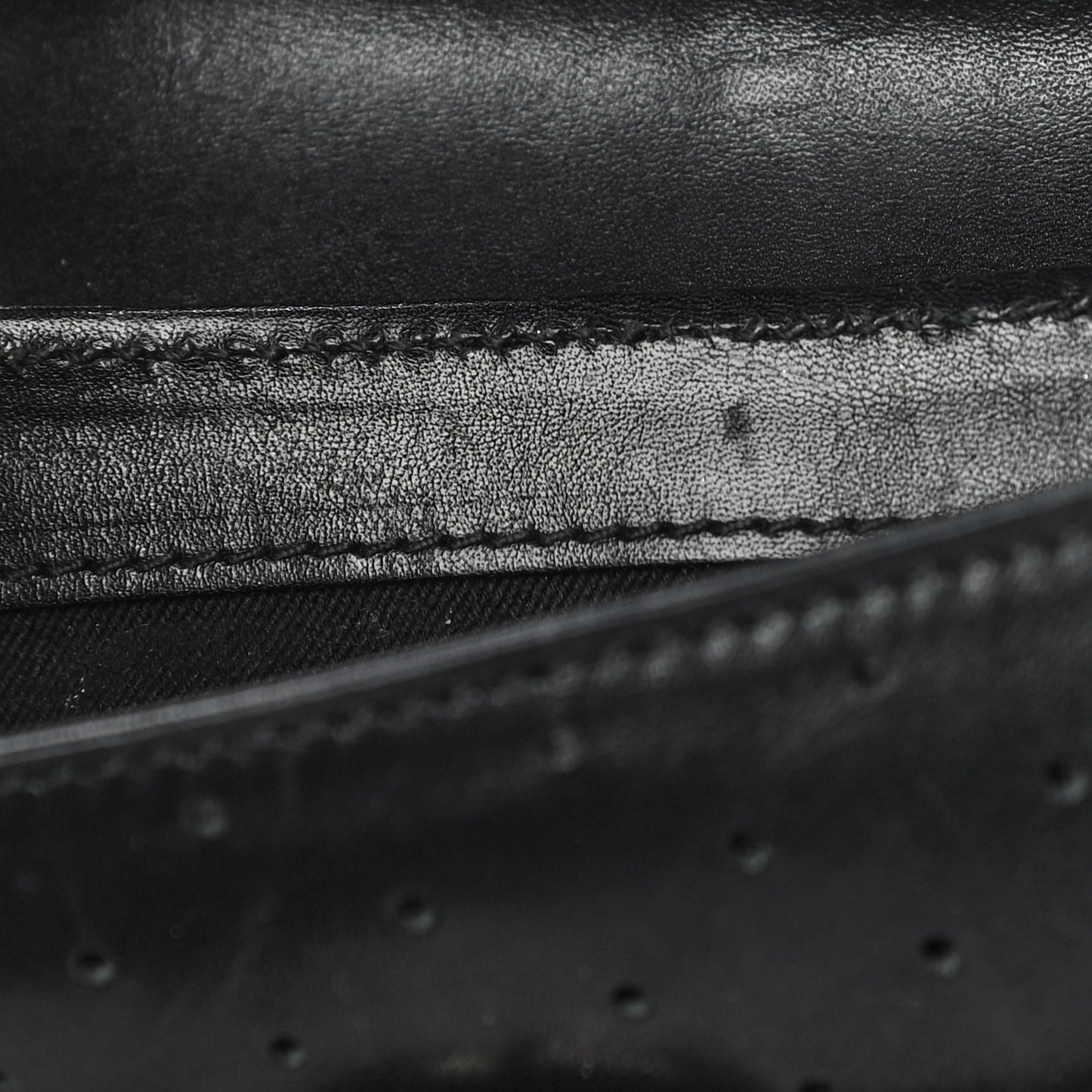 Calfskin Perforated GG Pochette Black