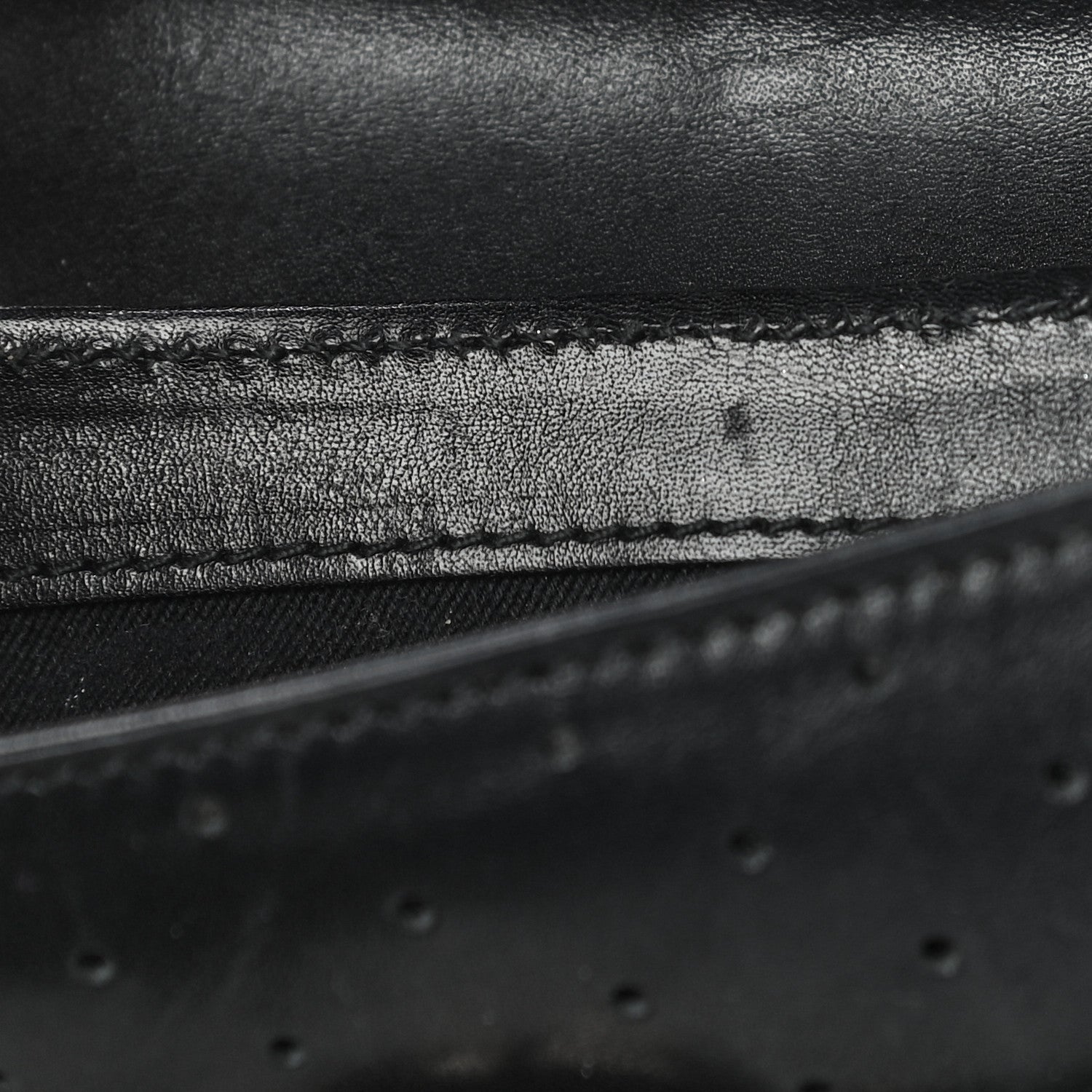 Gucci Calfskin Perforated GG Pochette Black 13 of 19