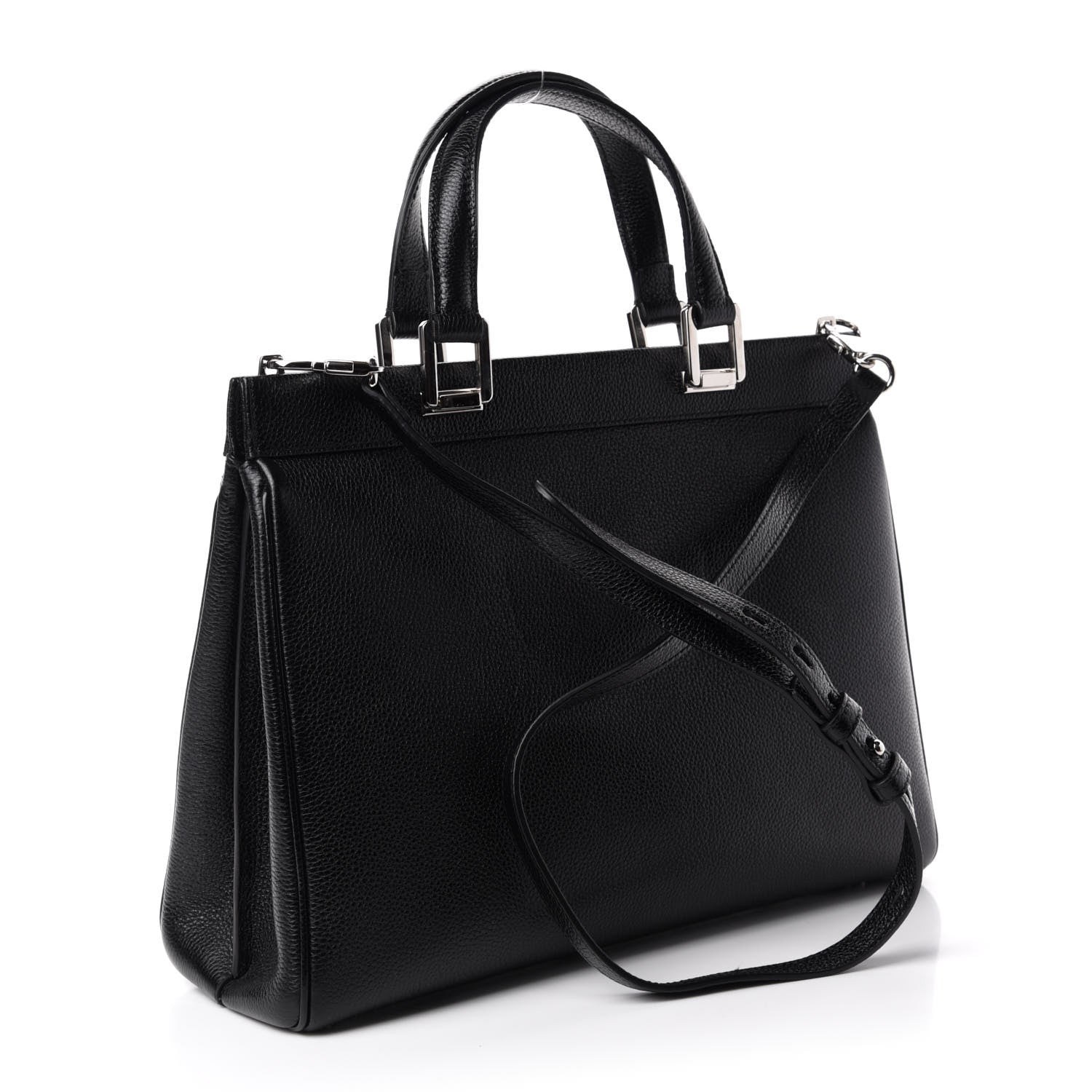 Gucci Grainy Calfskin Medium Zumi Top Handle Bag Black 3 of 11