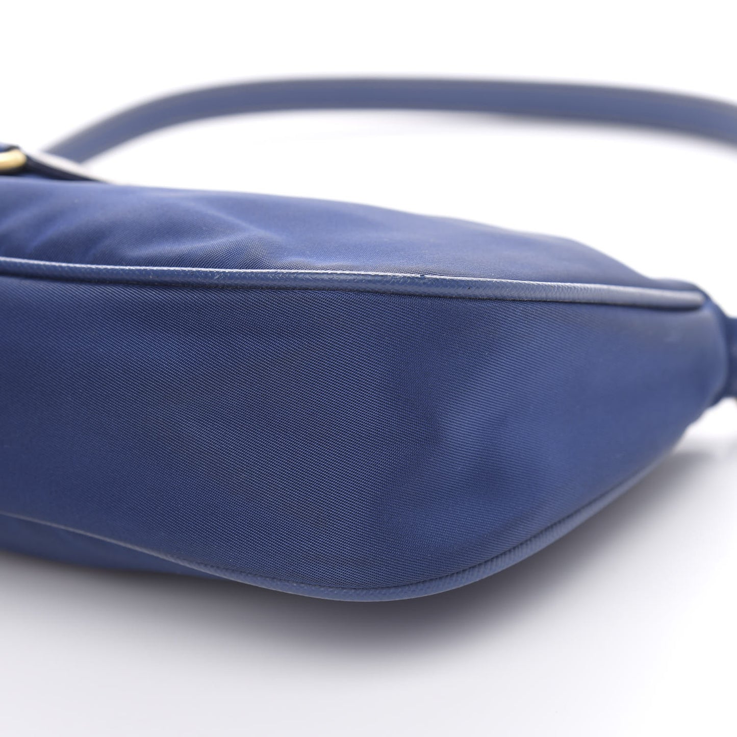 Tessuto Nylon Saffiano Pochette Bag Bluette