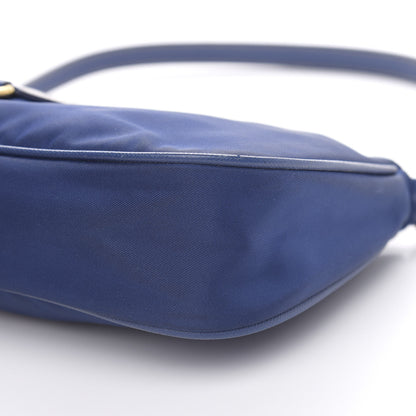 Prada Tessuto Nylon Saffiano Pochette Bag Bluette 8 of 10