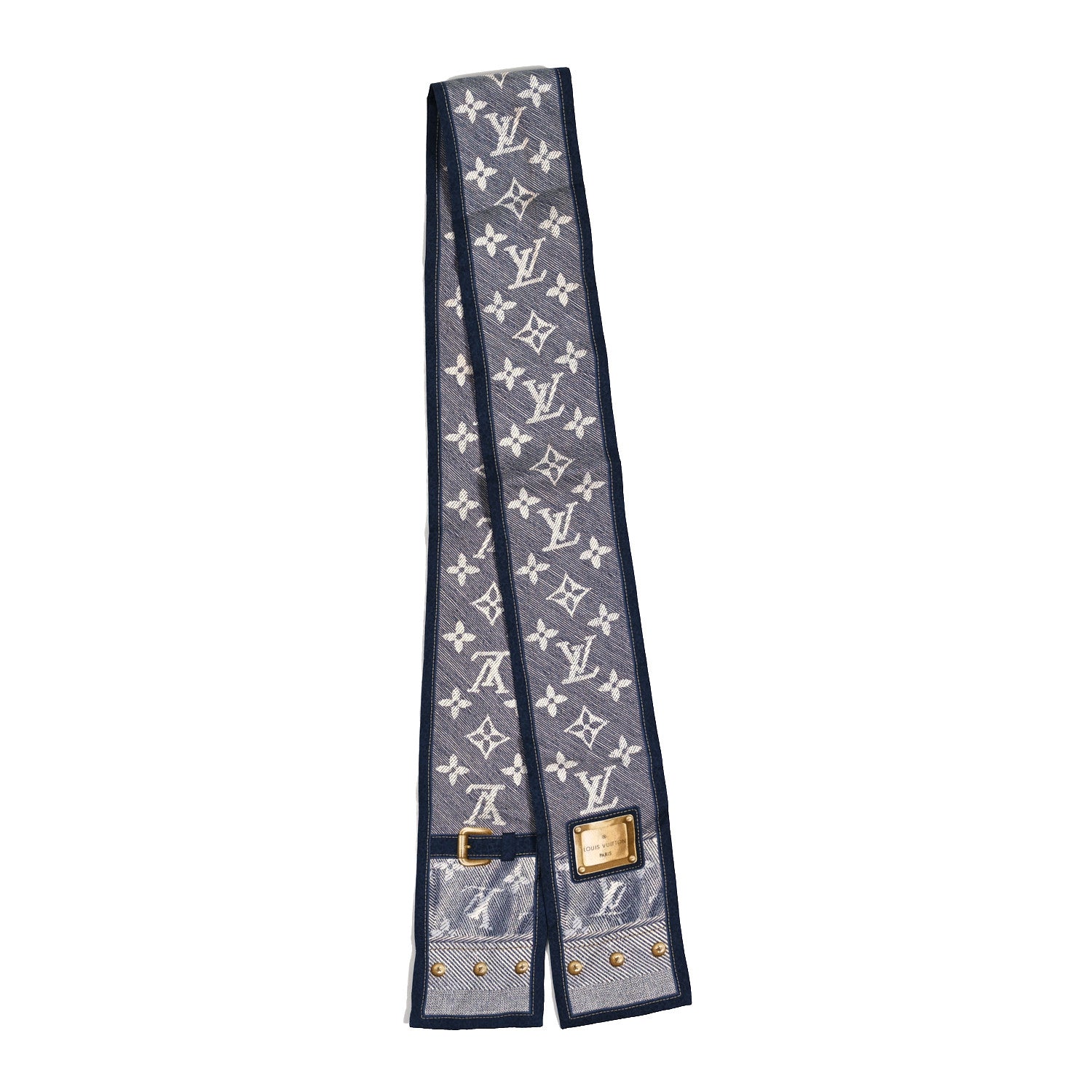 Louis Vuitton Silk Monogram New Denim Bandeau Marine 2 of 3