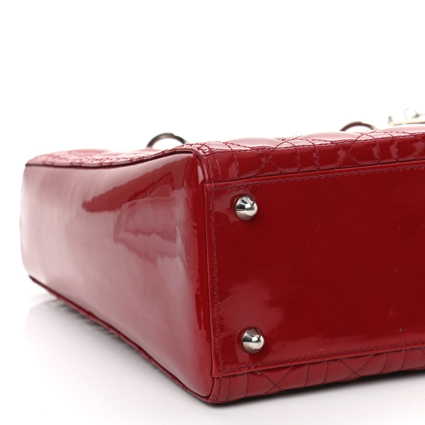 Patent Cannage Large Lady Dior Red