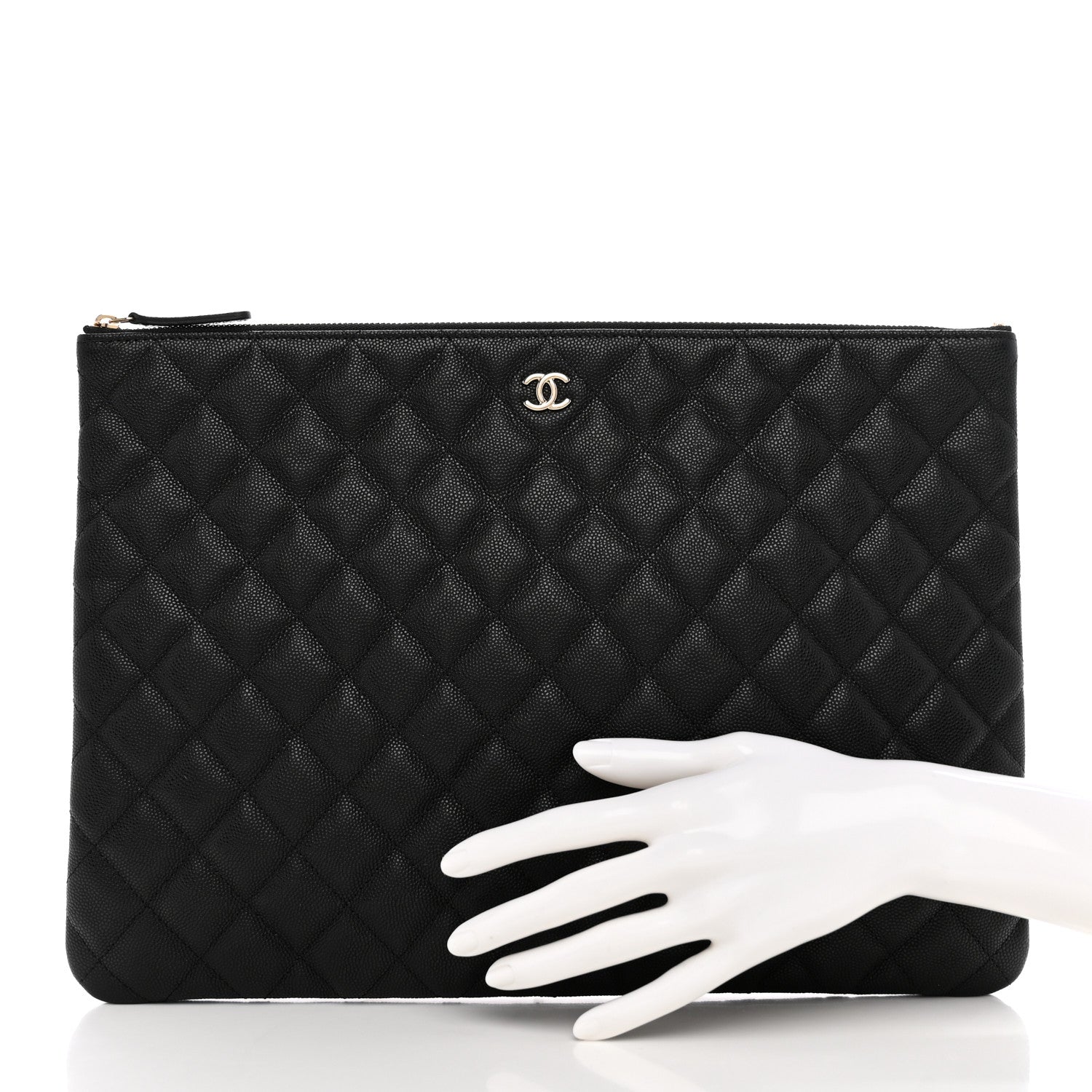 Chanel Caviar Quilted Large Cosmetic Case Black 3 of 7