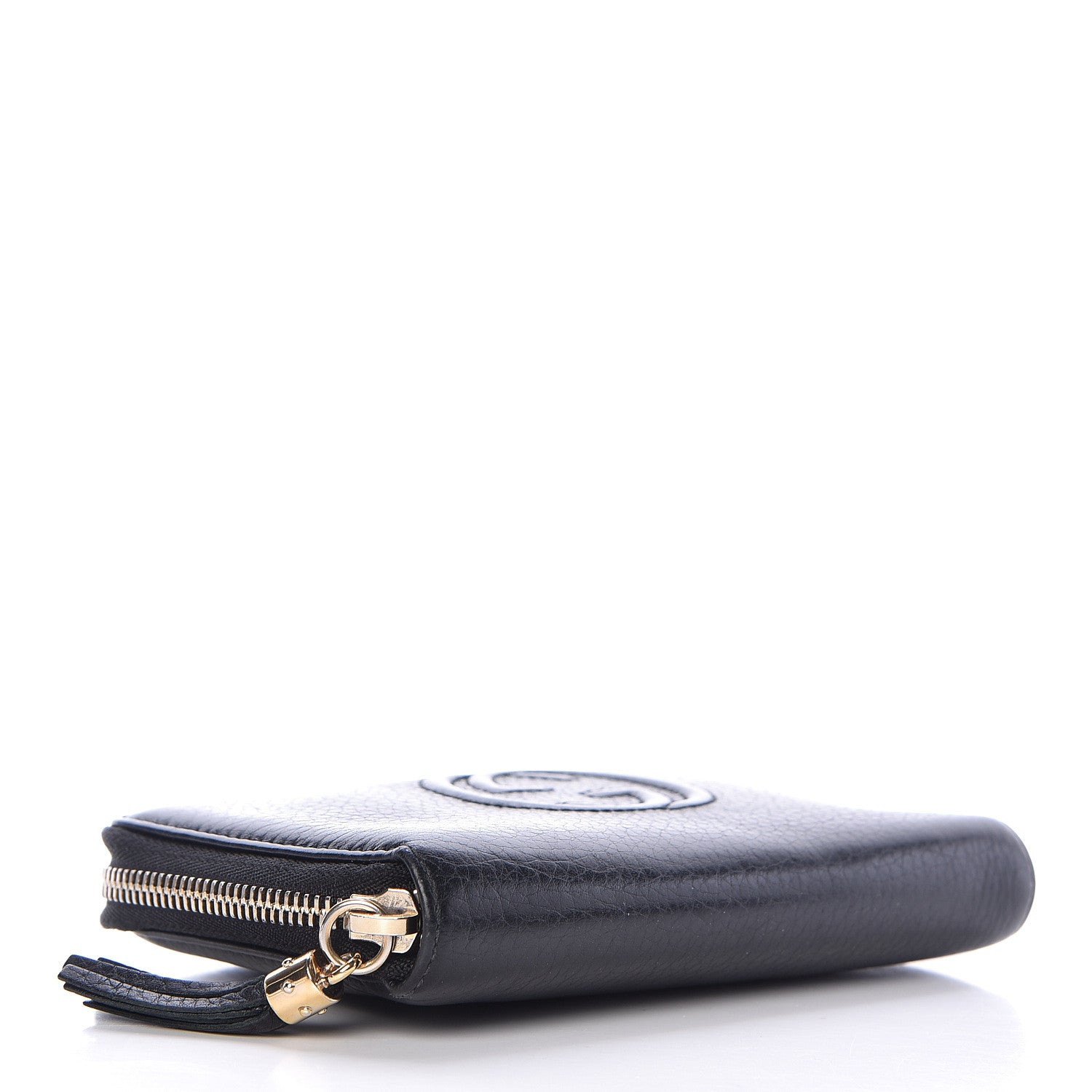 Gucci Pebbled Calfskin Medium Soho Zip Around Wallet Black 4 of 10