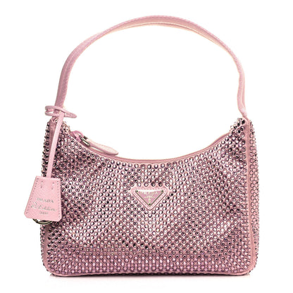 Prada Satin Crystal Mini Re-Edition 2000 Bag Alabastro 1 of 12