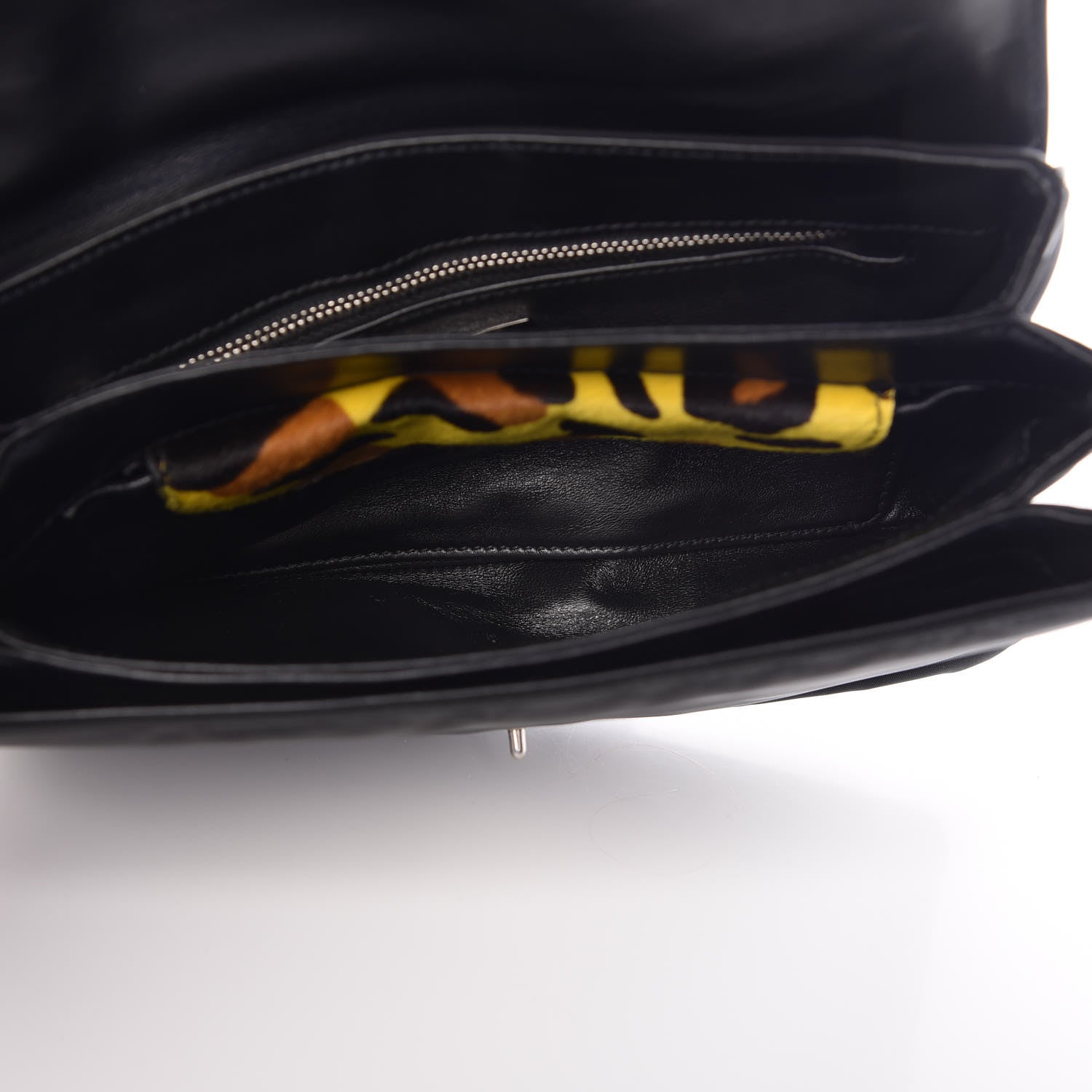 Prada Nylon Calf Hair Leopard Print Crossbody Bag Black Sole 6 of 7