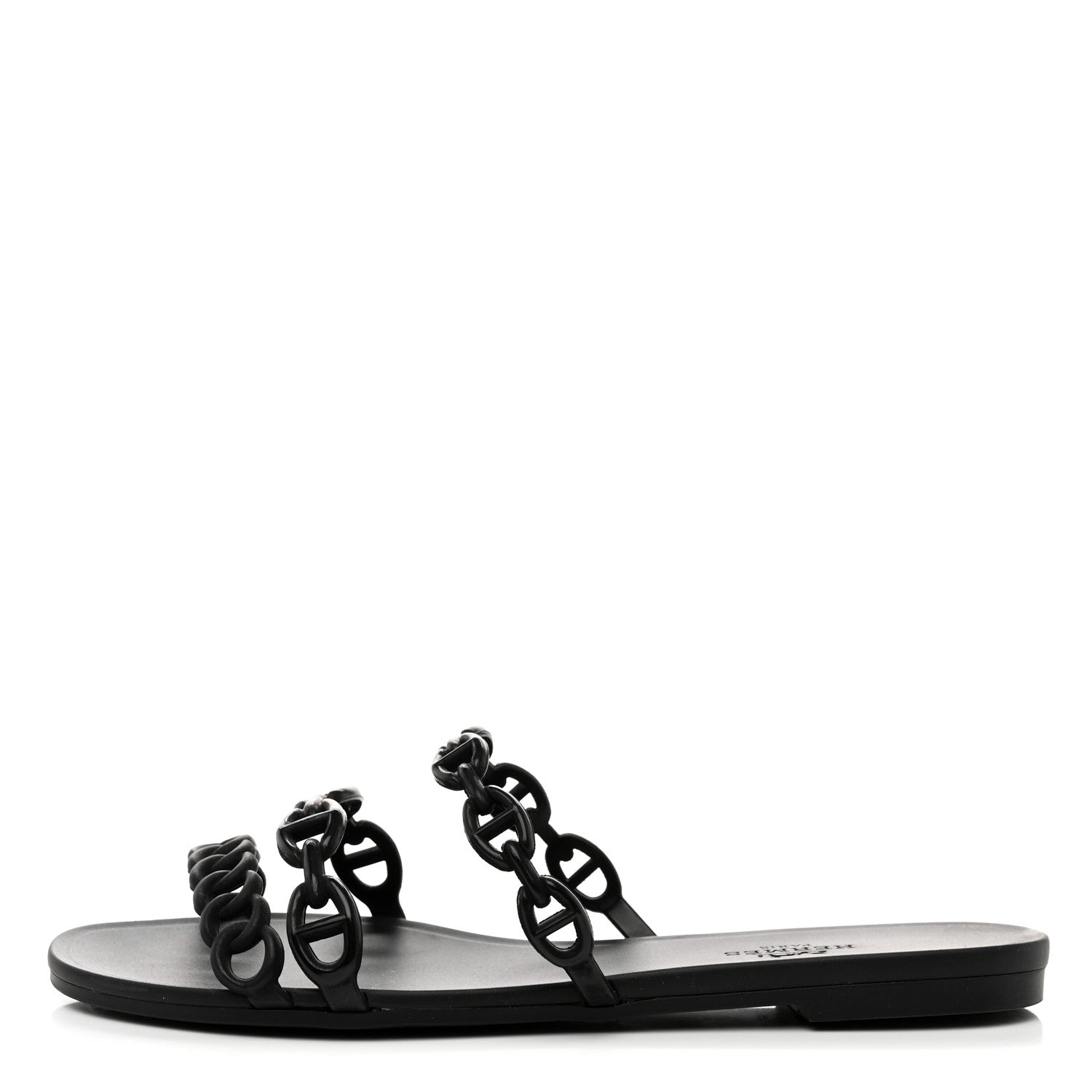 Hermes Rubber Chaine d'Ancre Rivage Sandals 35 Black 1 of 9