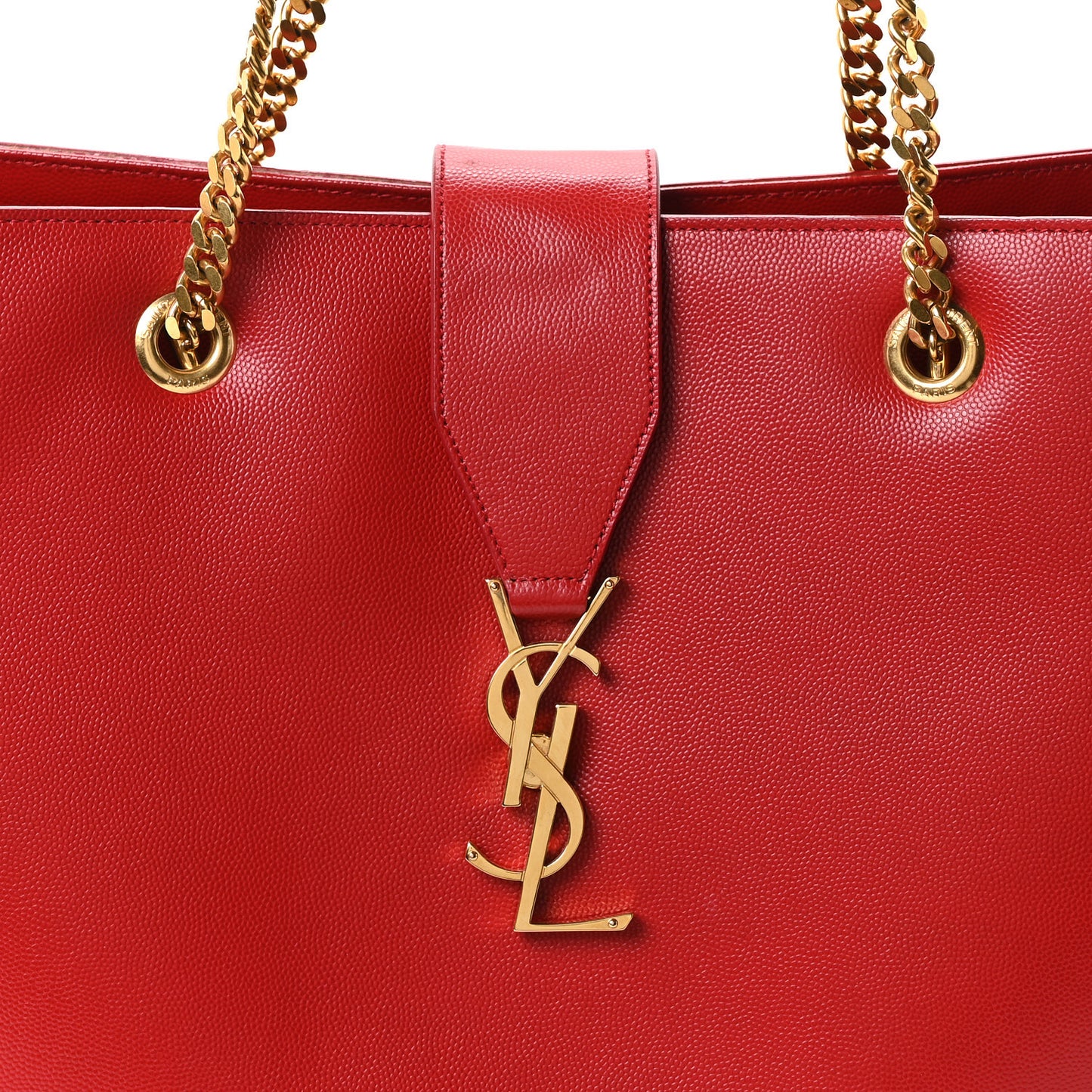 Grain De Poudre Classic Monogram Shopping Bag Red
