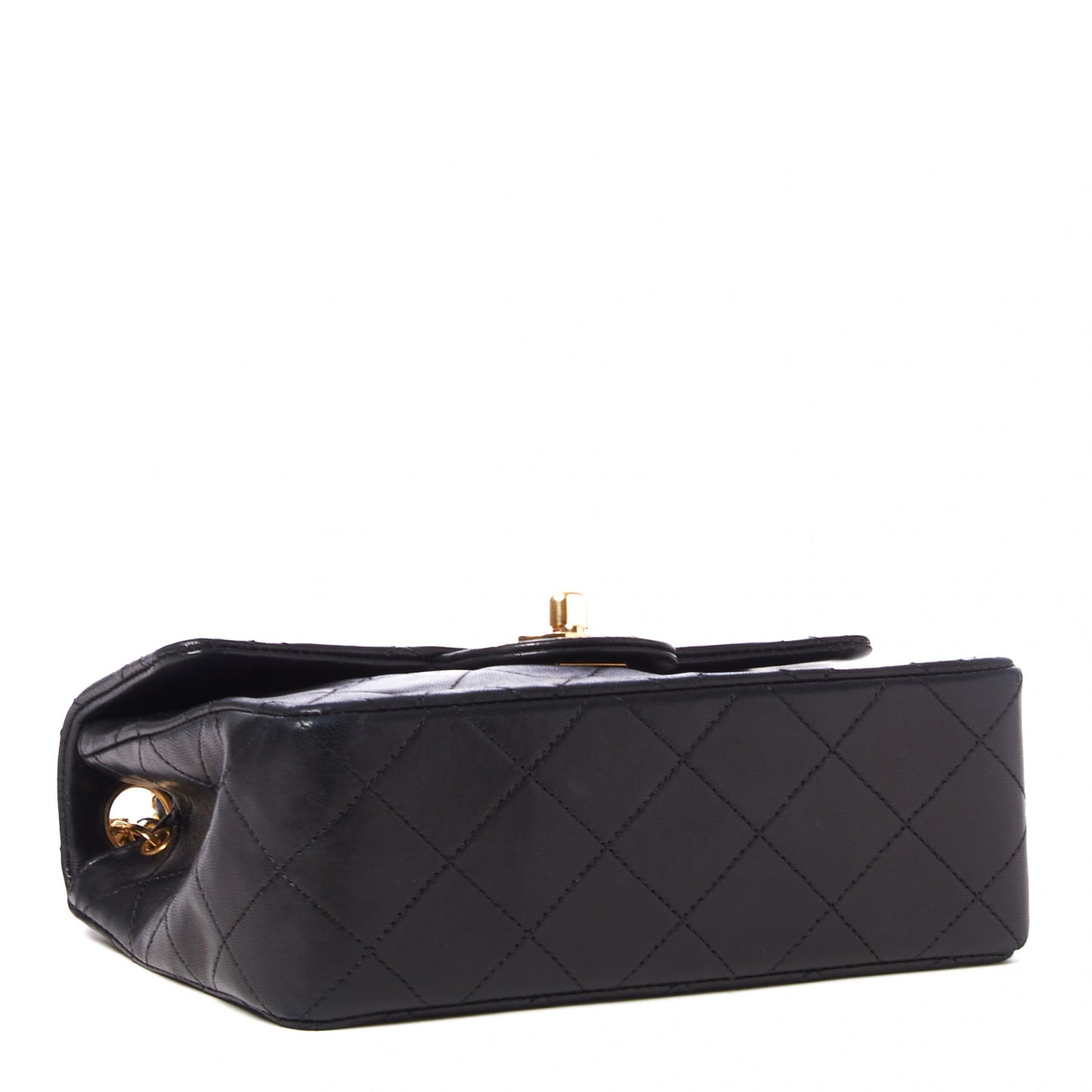 Lambskin Quilted Mini Square Flap Black
