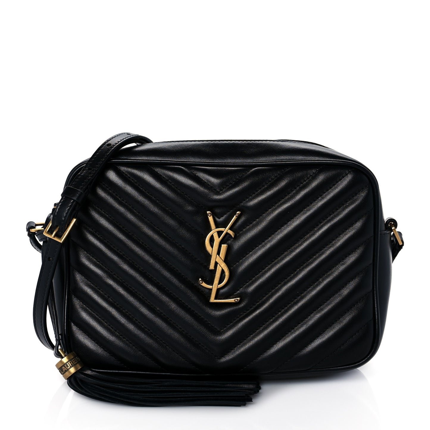 Calfskin Matelasse Monogram Lou Camera Bag Black