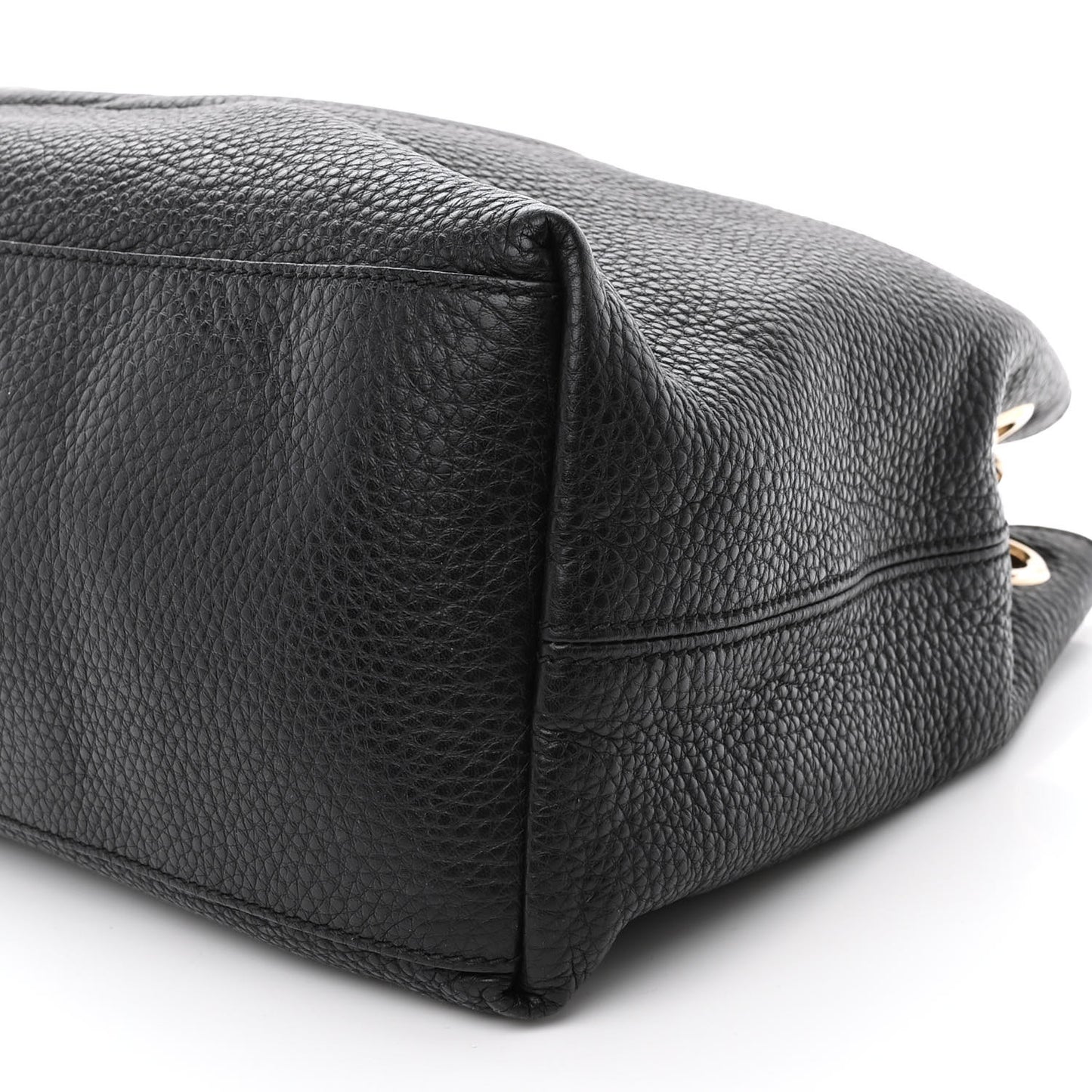 Pebbled Calfskin Medium Soho Chain Shoulder Bag Black