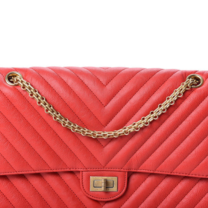 Chanel Calfskin Chevron Quilted 2.55 Reissue 226 Flap Red 7 of 9