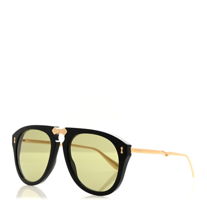 Gucci Folding Aviator Sunglasses GG0305S Black Gold 1 of 9