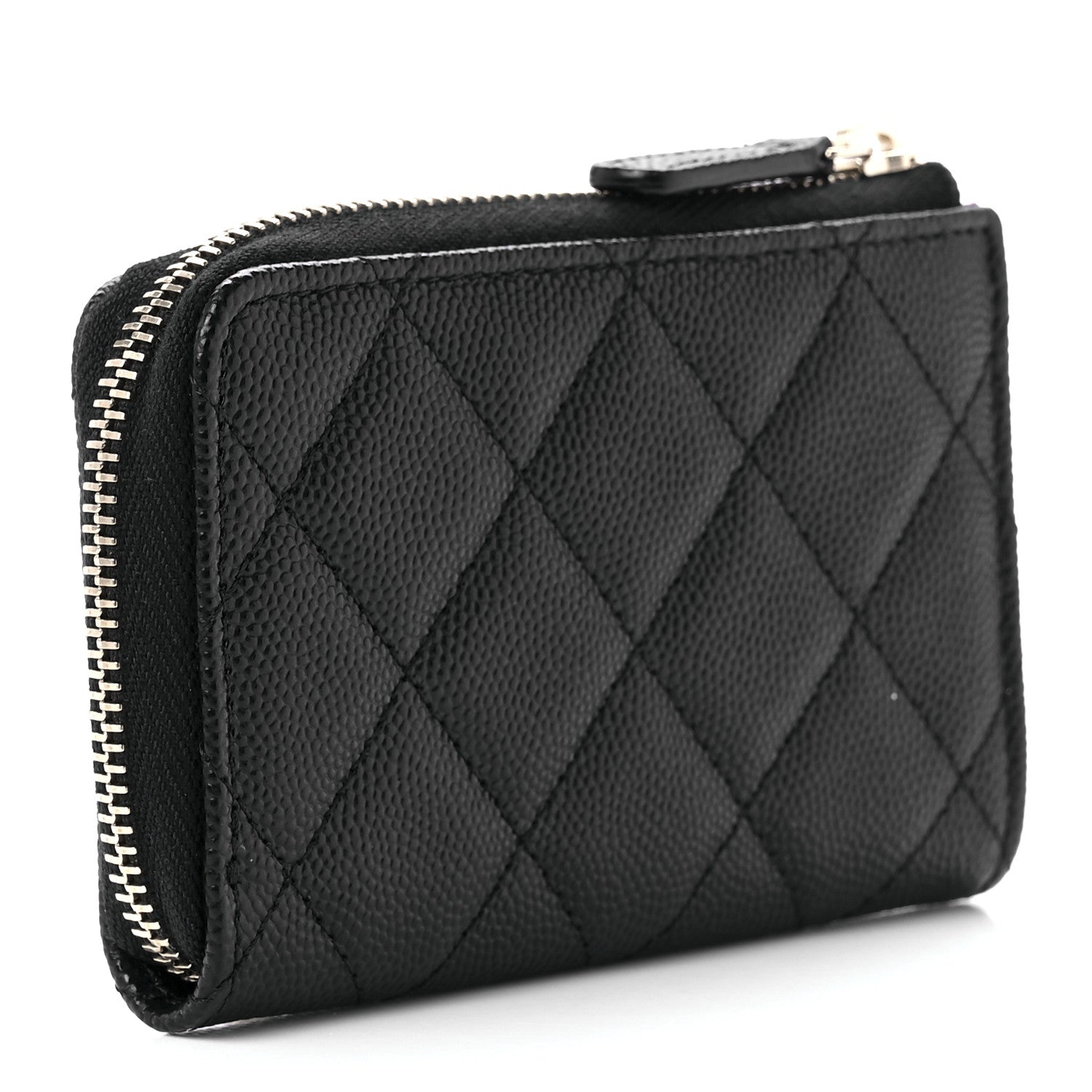 Chanel Caviar Quilted Zipped Key Holder Case Black 2 of 8