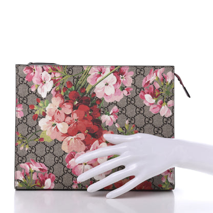 Gucci GG Supreme Monogram Blooms Large Cosmetic Case Beige Multicolor Dry Rose 2 of 8