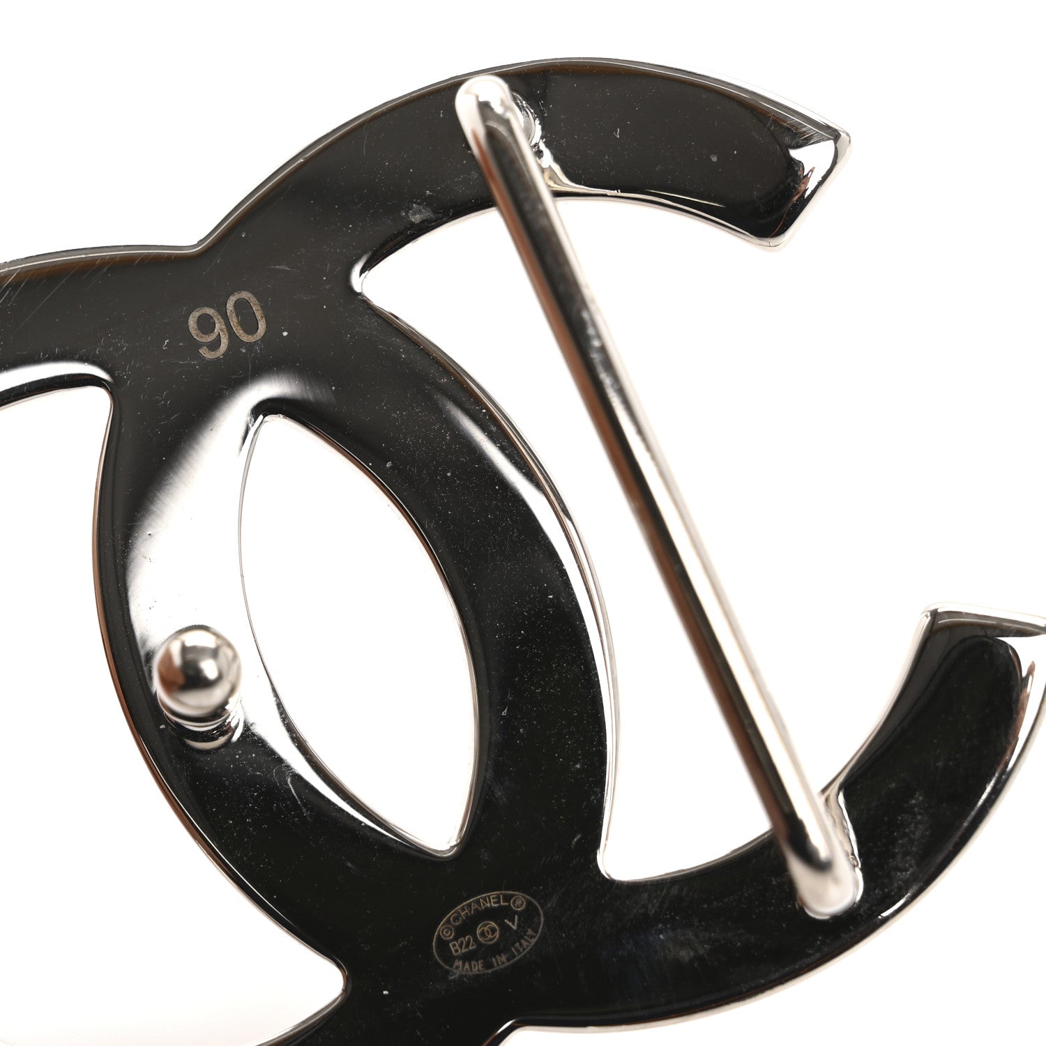 Chanel Patent Calfskin CC Reversible Belt 90 36 Black White 6 of 8