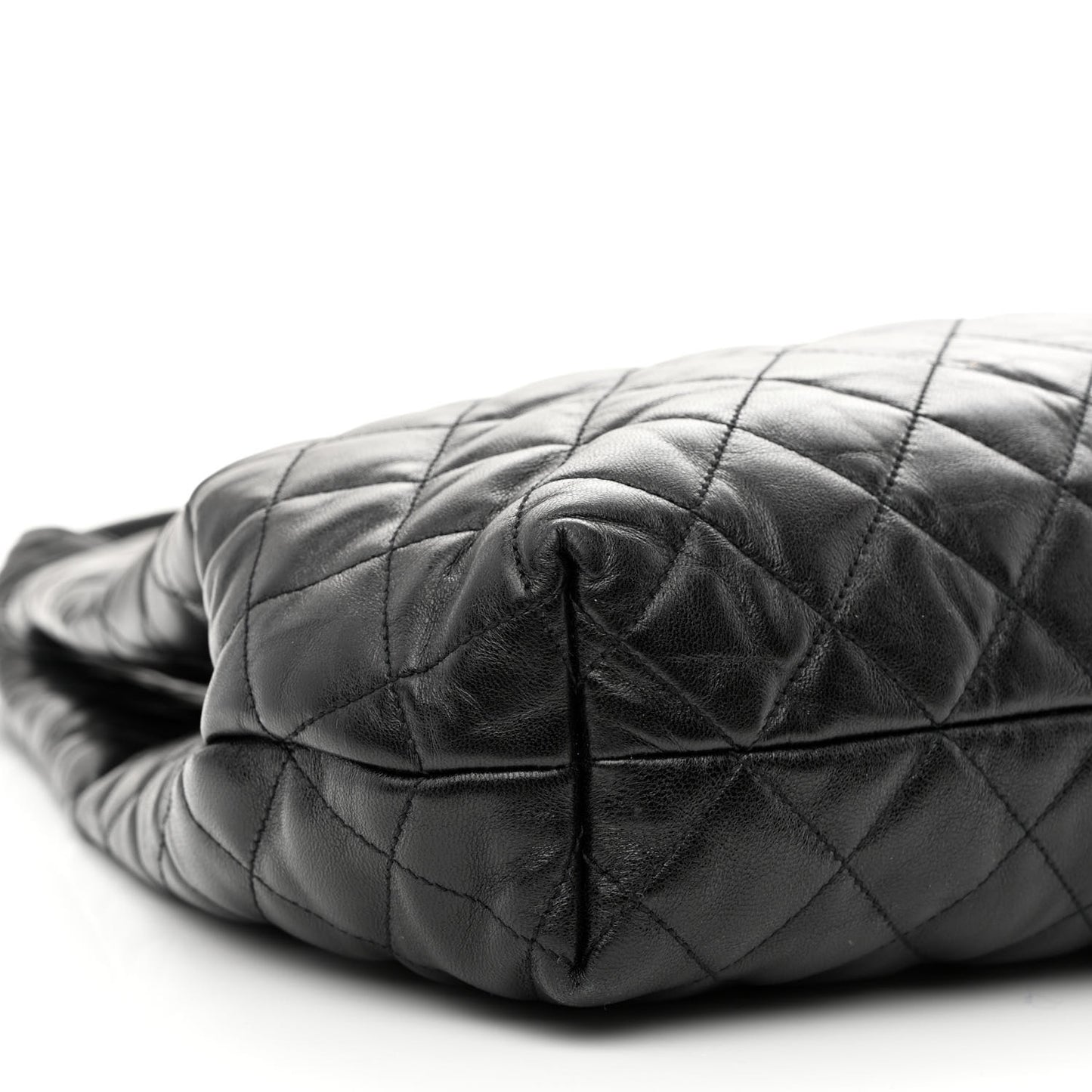 Lambskin Quilted Maxi Icare Shopping Tote Black