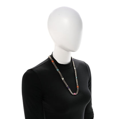 Chanel Metal Enamel Chain CC Necklace Gold Multicolor 2 of 6