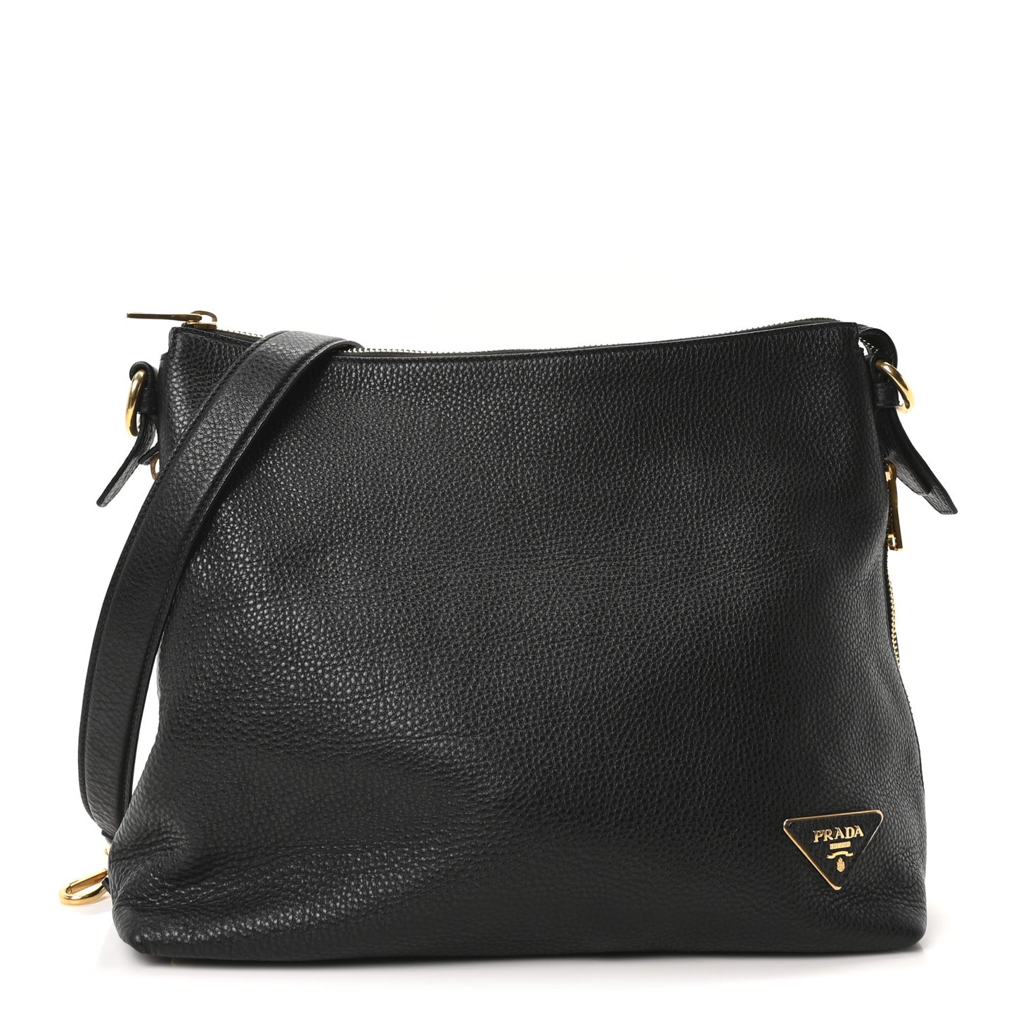 Vitello Daino Side Zip Hobo Black