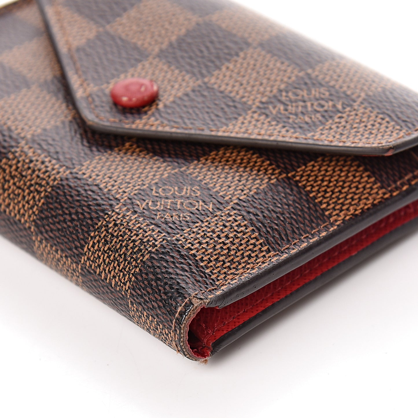Damier Ebene Victorine Wallet Red