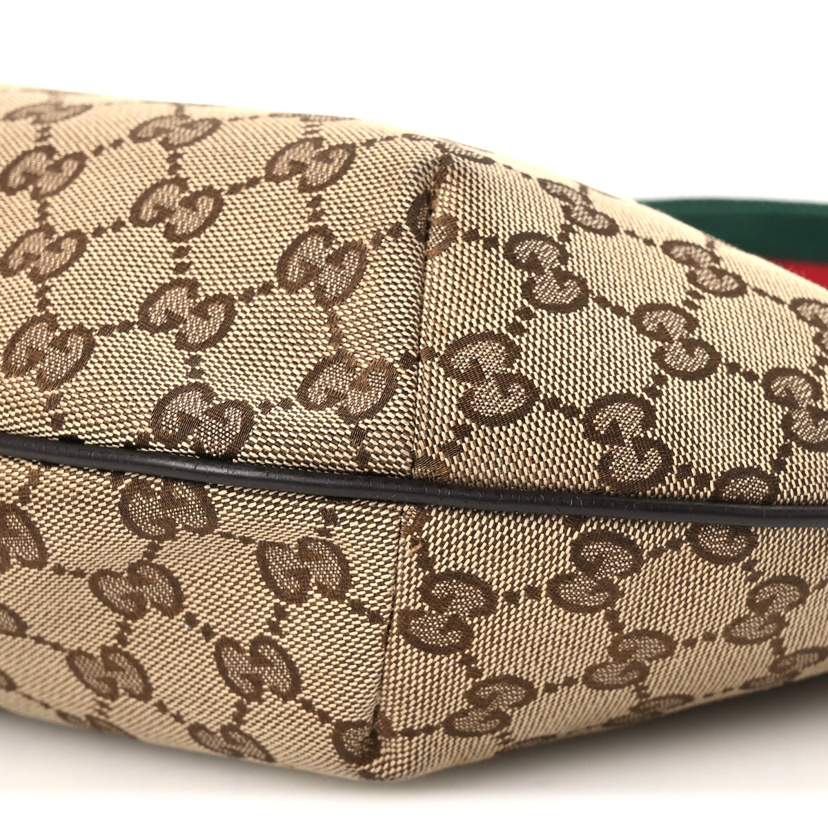 Monogram Web Medium Half Moon Hobo Dark Brown