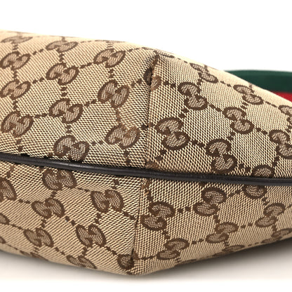 Gucci Monogram Web Medium Half Moon Hobo Dark Brown 10 of 10