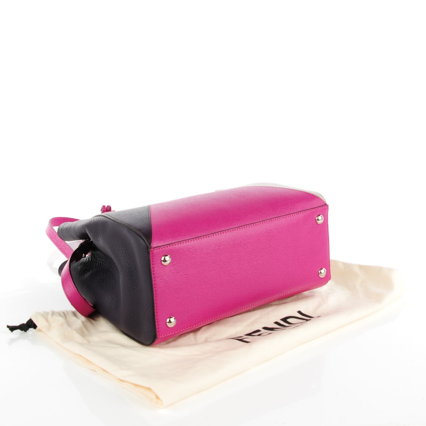 Vitello Elite Triangle Inlay Petite 2Jours Tote Magenta