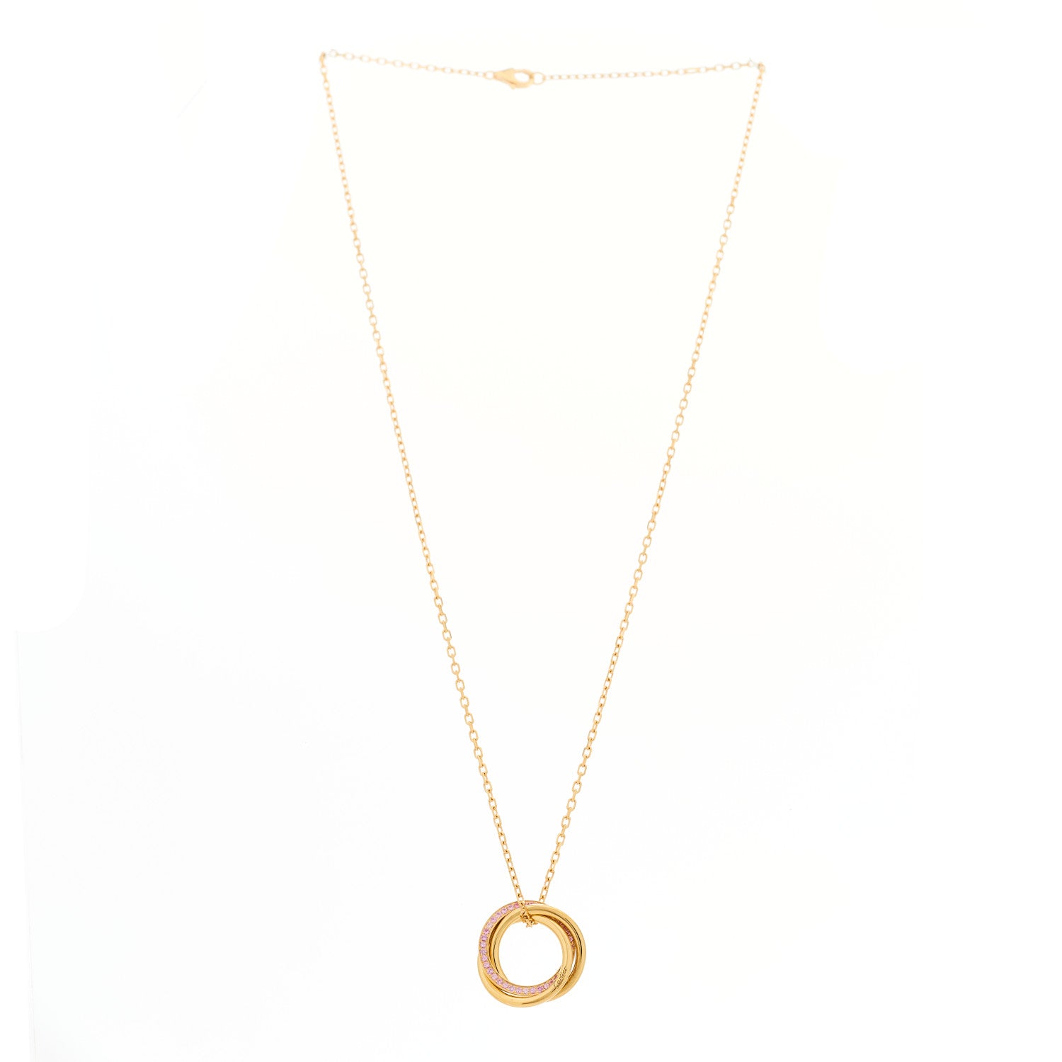 Cartier 18K Pink Gold Pink Sapphire Trinity Pendant Necklace 3 of 7