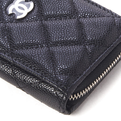 Chanel Caviar Quilted Zip Card Holder Black 4 of 9