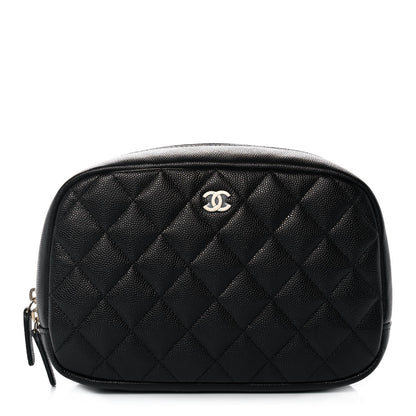 Chanel Caviar Quilted Curvy Pouch Cosmetic Case Black 1 of 11
