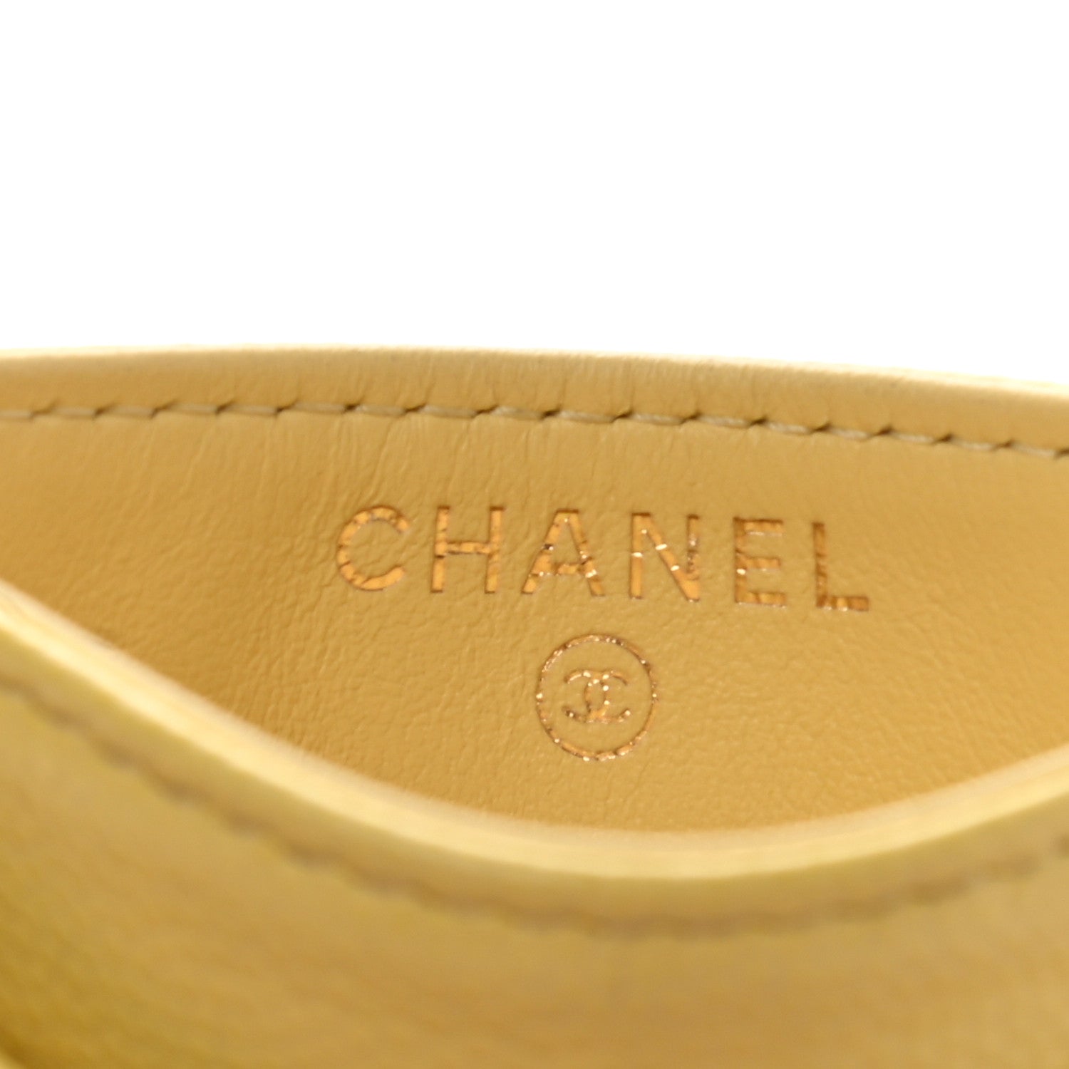 Chanel Caviar Quilted Card Holder Yellow 6 of 15
